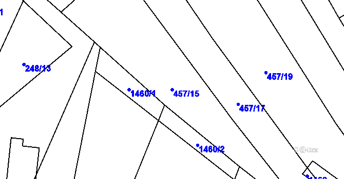 Parcela st. 457/15 v KÚ Oslnovice, Katastrální mapa