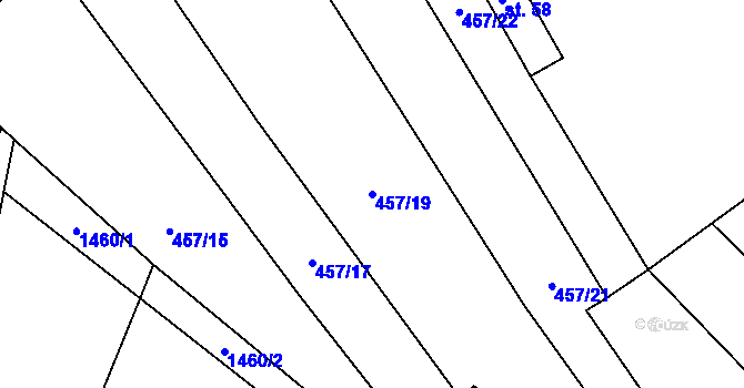 Parcela st. 457/19 v KÚ Oslnovice, Katastrální mapa