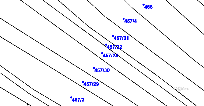 Parcela st. 457/28 v KÚ Oslnovice, Katastrální mapa