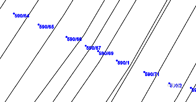 Parcela st. 590/69 v KÚ Oslnovice, Katastrální mapa
