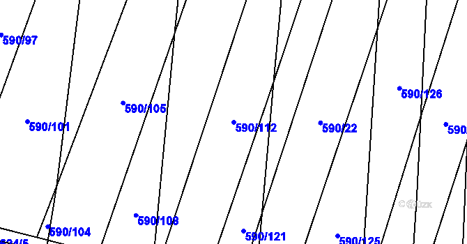 Parcela st. 590/112 v KÚ Oslnovice, Katastrální mapa