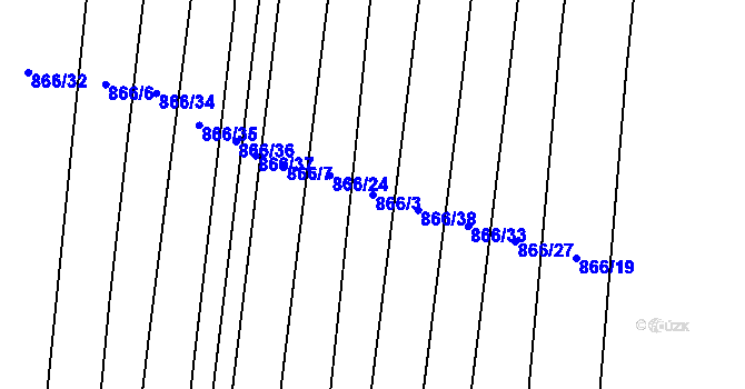 Parcela st. 866/3 v KÚ Oslnovice, Katastrální mapa
