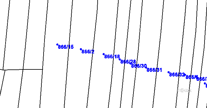 Parcela st. 866/18 v KÚ Oslnovice, Katastrální mapa