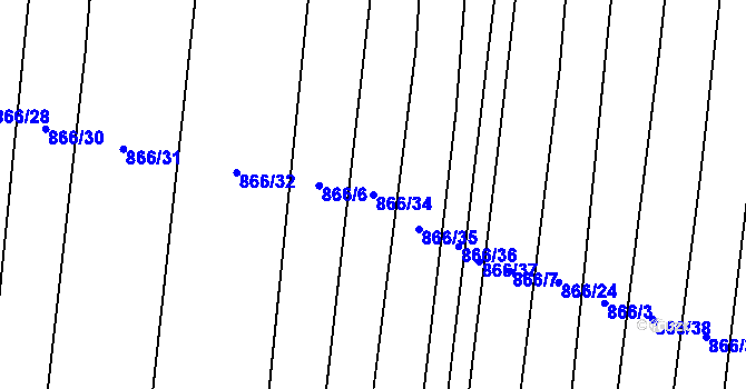 Parcela st. 866/34 v KÚ Oslnovice, Katastrální mapa