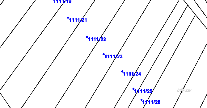 Parcela st. 1111/23 v KÚ Oslnovice, Katastrální mapa