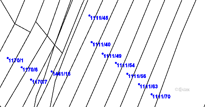 Parcela st. 1111/49 v KÚ Oslnovice, Katastrální mapa
