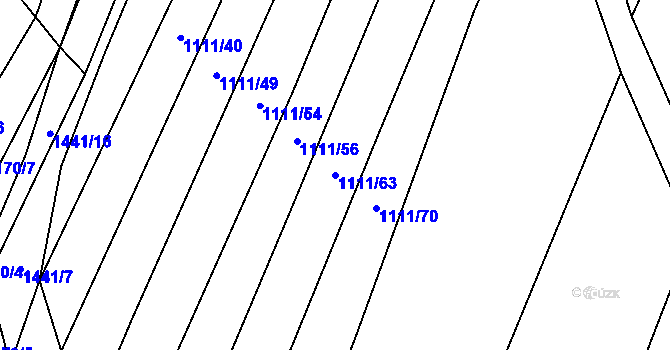 Parcela st. 1111/63 v KÚ Oslnovice, Katastrální mapa
