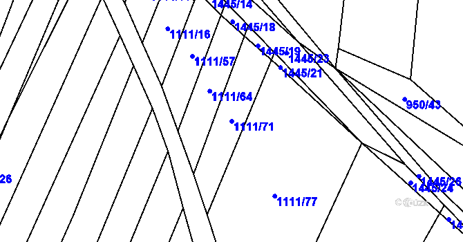 Parcela st. 1111/71 v KÚ Oslnovice, Katastrální mapa