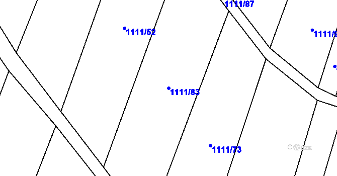 Parcela st. 1111/83 v KÚ Oslnovice, Katastrální mapa