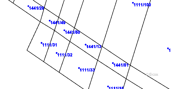 Parcela st. 1441/13 v KÚ Oslnovice, Katastrální mapa