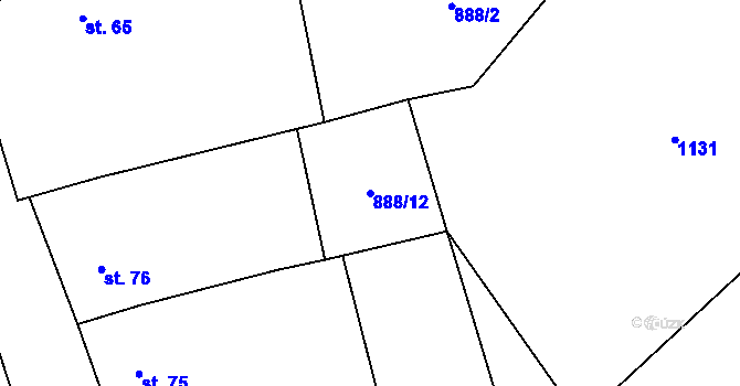 Parcela st. 888/12 v KÚ Oslov, Katastrální mapa