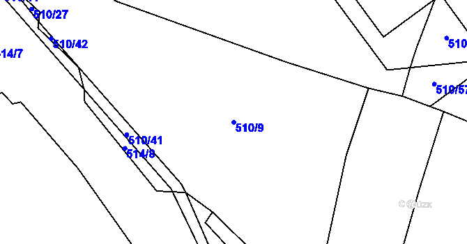 Parcela st. 510/9 v KÚ Tukleky u Oslova, Katastrální mapa