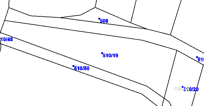 Parcela st. 510/19 v KÚ Tukleky u Oslova, Katastrální mapa