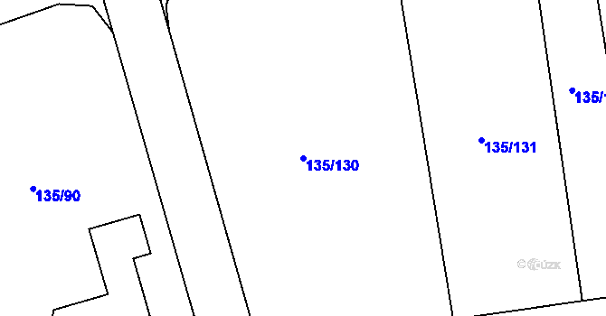 Parcela st. 135/130 v KÚ Osnice, Katastrální mapa