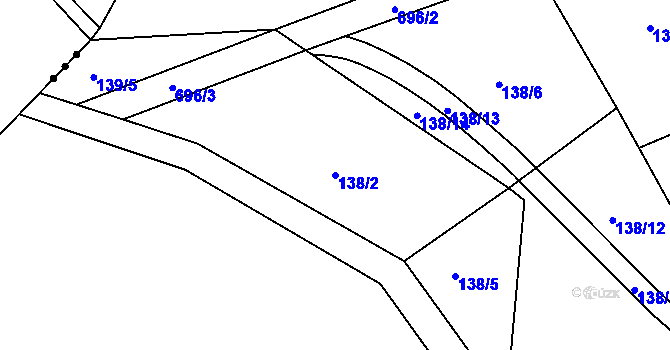 Parcela st. 138/2 v KÚ Osnice, Katastrální mapa