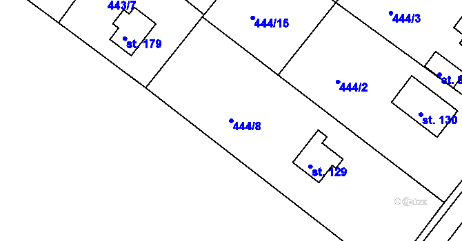 Parcela st. 444/8 v KÚ Osnice, Katastrální mapa