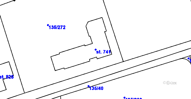 Parcela st. 741 v KÚ Osnice, Katastrální mapa