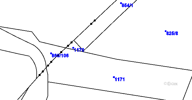 Parcela st. 854/2 v KÚ Osnice, Katastrální mapa