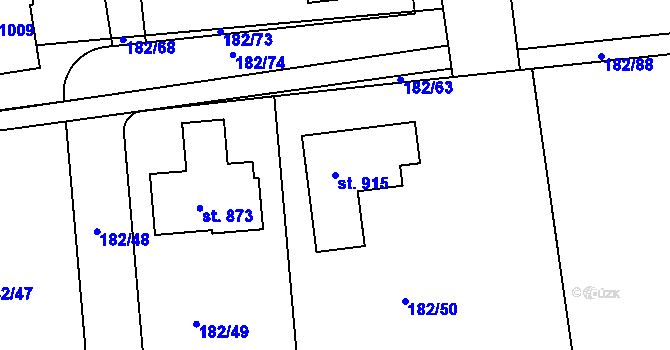 Parcela st. 915 v KÚ Osnice, Katastrální mapa