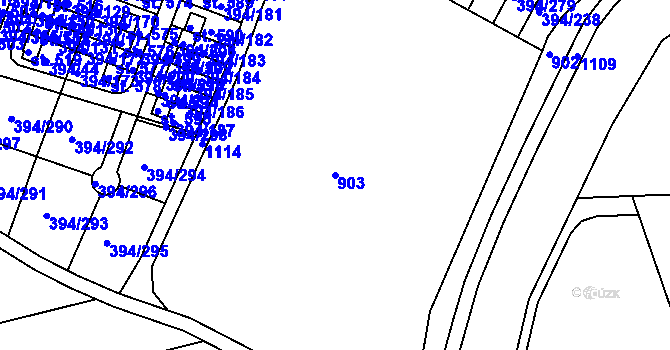 Parcela st. 903 v KÚ Osnice, Katastrální mapa