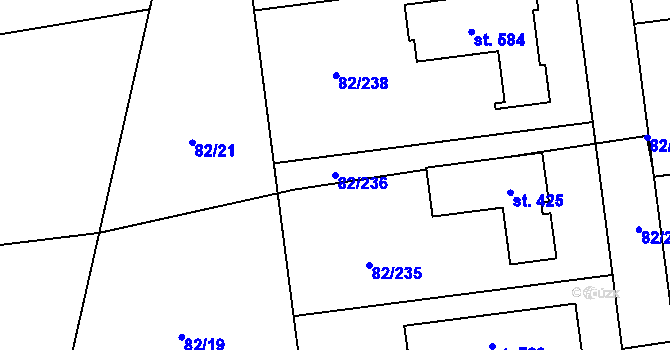 Parcela st. 82/236 v KÚ Zdiměřice u Prahy, Katastrální mapa