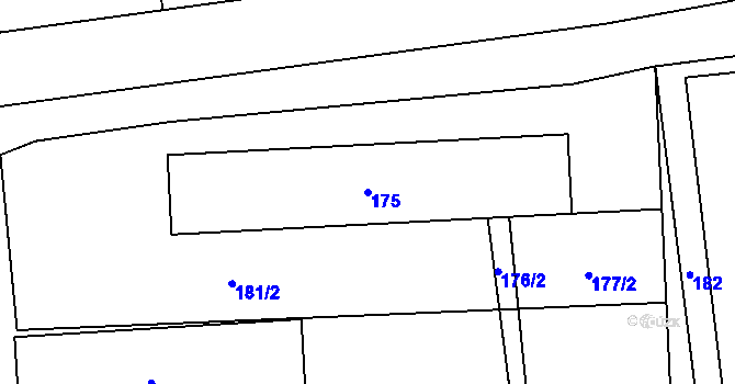 Parcela st. 175 v KÚ Osoblaha, Katastrální mapa