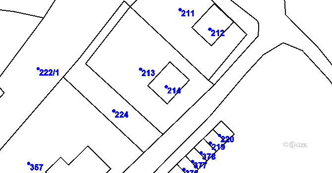Parcela st. 214 v KÚ Osoblaha, Katastrální mapa
