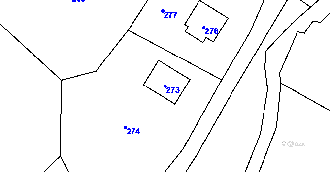 Parcela st. 273 v KÚ Osoblaha, Katastrální mapa