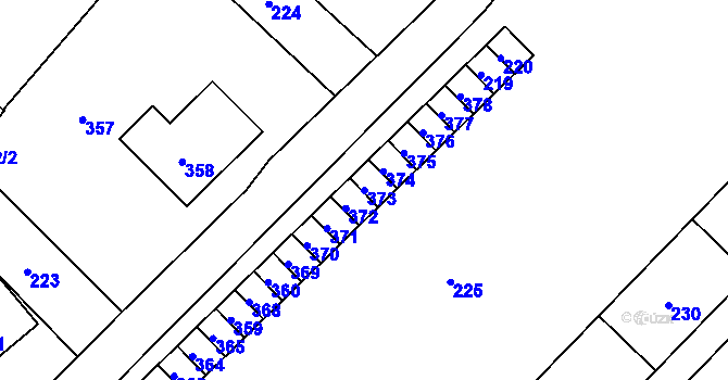 Parcela st. 373 v KÚ Osoblaha, Katastrální mapa