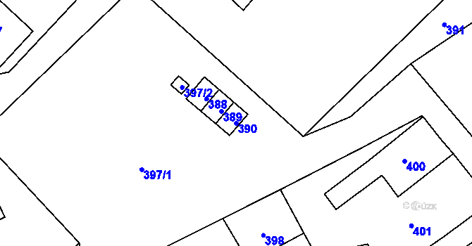 Parcela st. 390 v KÚ Osoblaha, Katastrální mapa