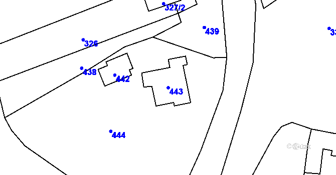 Parcela st. 443 v KÚ Osoblaha, Katastrální mapa