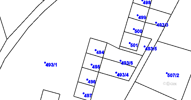 Parcela st. 494 v KÚ Osoblaha, Katastrální mapa