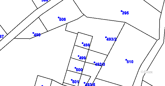 Parcela st. 498 v KÚ Osoblaha, Katastrální mapa