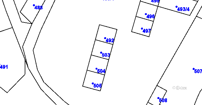 Parcela st. 503 v KÚ Osoblaha, Katastrální mapa