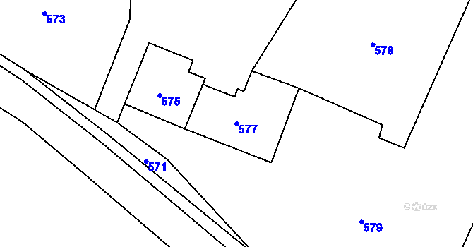 Parcela st. 577 v KÚ Osoblaha, Katastrální mapa