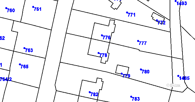 Parcela st. 778 v KÚ Osoblaha, Katastrální mapa