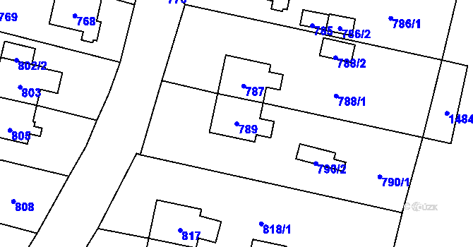 Parcela st. 789 v KÚ Osoblaha, Katastrální mapa