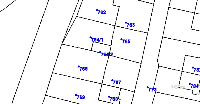 Parcela st. 764/2 v KÚ Osoblaha, Katastrální mapa