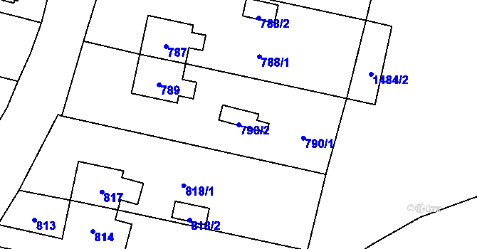 Parcela st. 790/2 v KÚ Osoblaha, Katastrální mapa