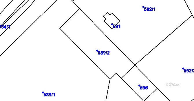 Parcela st. 589/2 v KÚ Osoblaha, Katastrální mapa