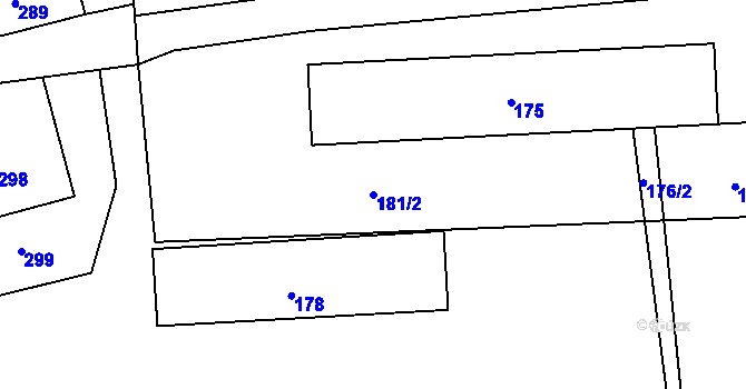 Parcela st. 181/2 v KÚ Osoblaha, Katastrální mapa