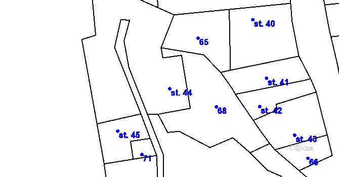 Parcela st. 44 v KÚ Osov, Katastrální mapa