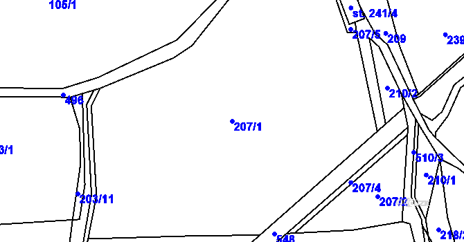 Parcela st. 207/1 v KÚ Osov, Katastrální mapa