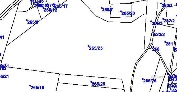 Parcela st. 265/23 v KÚ Osov, Katastrální mapa