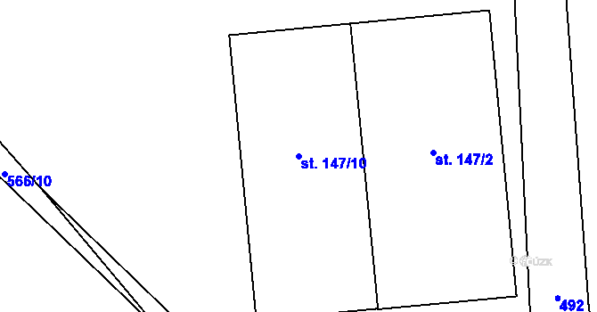 Parcela st. 147/10 v KÚ Osov, Katastrální mapa