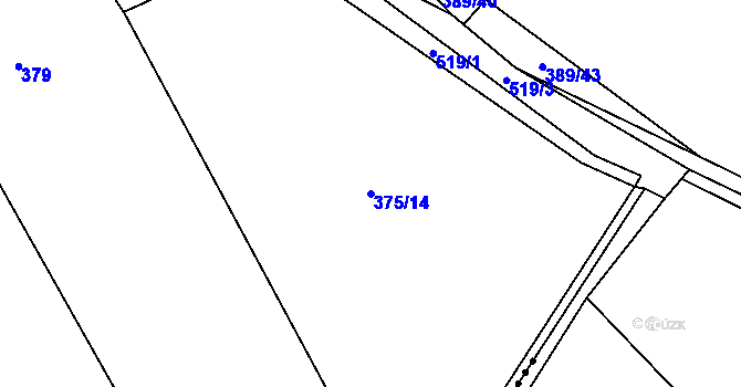 Parcela st. 375/14 v KÚ Osov, Katastrální mapa