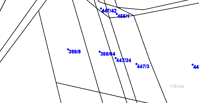 Parcela st. 388/64 v KÚ Osov, Katastrální mapa