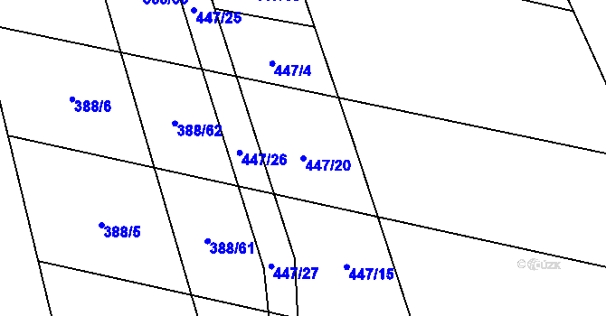 Parcela st. 447/20 v KÚ Osov, Katastrální mapa