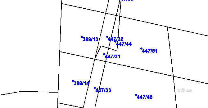 Parcela st. 447/31 v KÚ Osov, Katastrální mapa