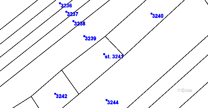 Parcela st. 3241 v KÚ Osová Bítýška, Katastrální mapa